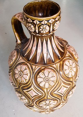 Ceramic Relief Floor Vase by Bodo Mans for Bay Keramik, 1970s-QDP-419321