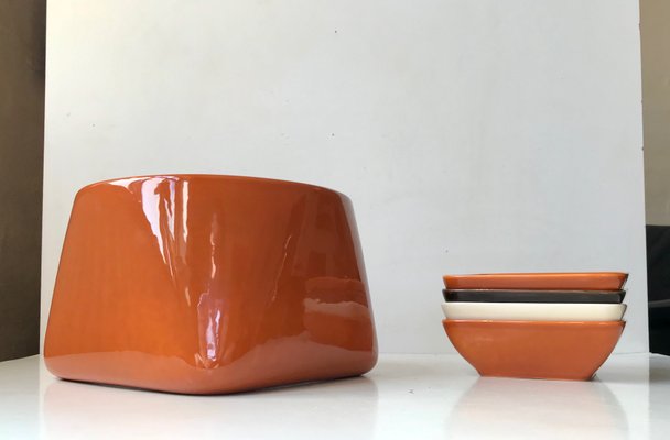 Ceramic Salad Bowl & Dishes by Nanna Ditzel for Søholm, 1970s, Set of 5-LCR-956287