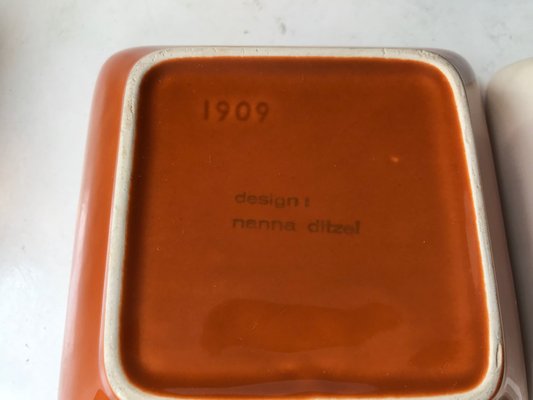 Ceramic Salad Bowl & Dishes by Nanna Ditzel for Søholm, 1970s, Set of 5-LCR-956287