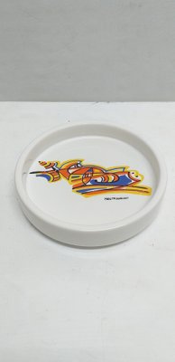 Ceramic Saucer with Umberto Mastroianni Painting, 1970s-FDH-1741785