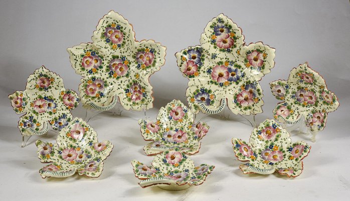 Ceramic Saucers and Serving Dishes from Ars Deruta, 1950s, Set of 8-RAQ-1188315