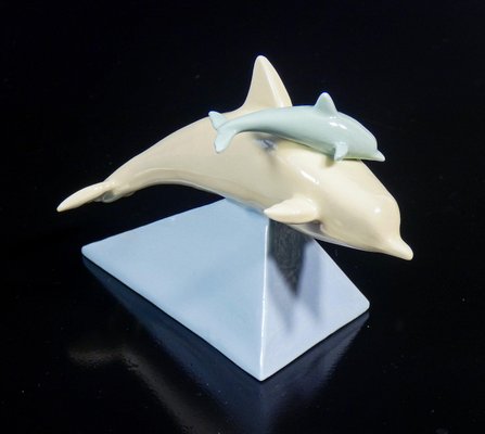 Ceramic Sculpture Dolphins by Valter Capodimonte-OJE-2024307