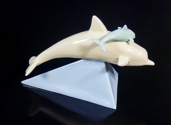 Ceramic Sculpture Dolphins by Valter Capodimonte-OJE-2024307