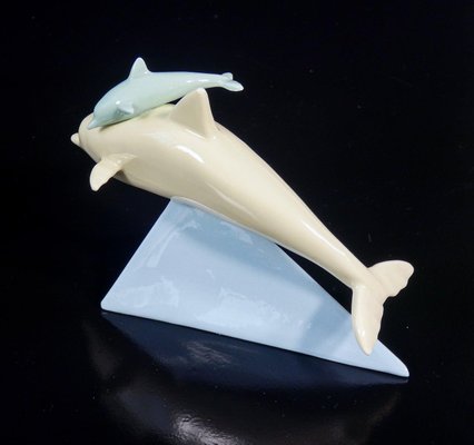 Ceramic Sculpture Dolphins by Valter Capodimonte-OJE-2024307