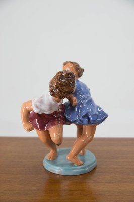 Ceramic Sculpture of 2 Children, Czechoslovakia, 1940s-TZ-1004861