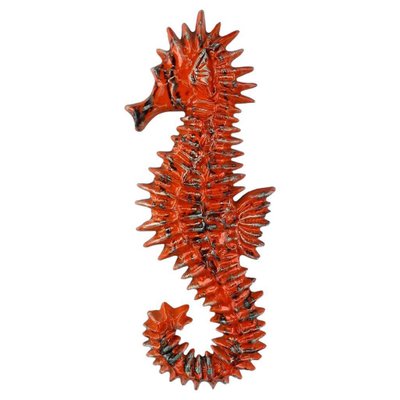 Ceramic Seahorse Wall Decoration by Yann for Amphora, Belgium, 1960s-DT-2026223