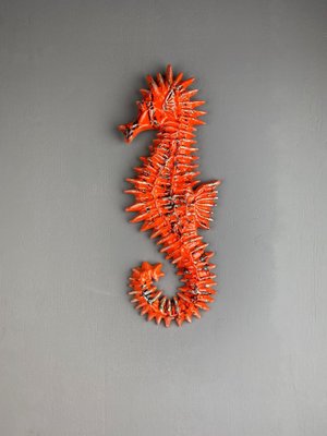 Ceramic Seahorse Wall Decoration by Yann for Amphora, Belgium, 1960s-DT-2026223