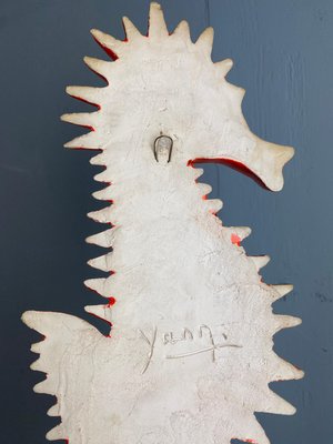 Ceramic Seahorse Wall Decoration by Yann for Amphora, Belgium, 1960s-DT-2026223