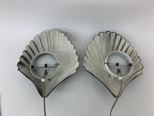 Ceramic Shell Shaped Wall Lamps, 1970s, Set of 2-BGP-1104783