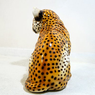 Ceramic Statuette of a Baby Panther in the Style of Ronzan, 1970s-RY-659623