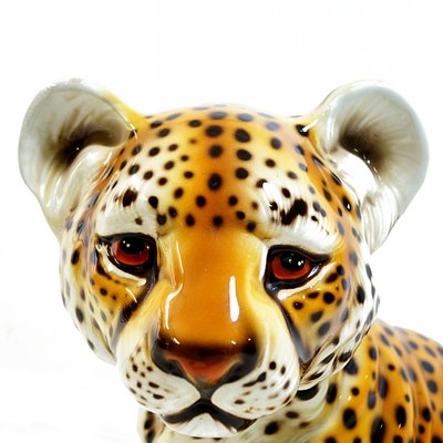 Ceramic Statuette of a Baby Panther in the Style of Ronzan, 1970s-RY-659623