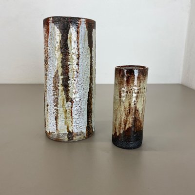 Ceramic Studio Pottery Tube Vase by Gerhard Liebenthron, Germany, 1970s, Set of 2-QZ-1114584