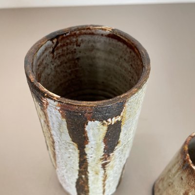 Ceramic Studio Pottery Tube Vase by Gerhard Liebenthron, Germany, 1970s, Set of 2-QZ-1114584