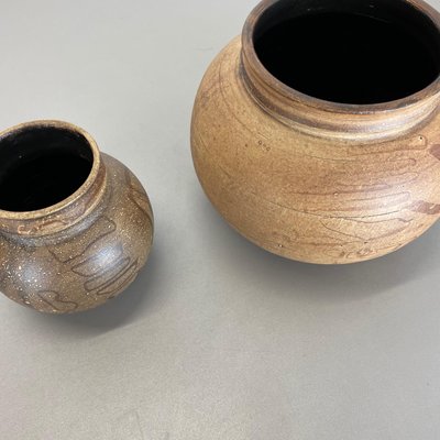 Ceramic Studio Pottery Vase by Gerhard Liebenthron, Germany, 1980s, Set of 2-QZ-1114578