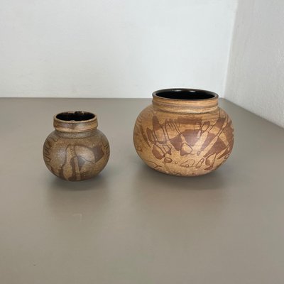 Ceramic Studio Pottery Vase by Gerhard Liebenthron, Germany, 1980s, Set of 2-QZ-1114578