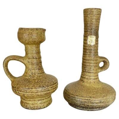 Ceramic Studio Pottery Vases attributed to Vest Keramiek, Netherlands, 1970s, Set of 2-QZ-1454382