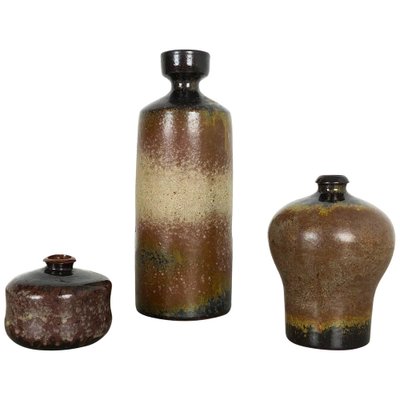 Ceramic Studio Pottery Vases by Elmar and Elke Kubicek, Germany, 1970s, Set of 3-QZ-1053275