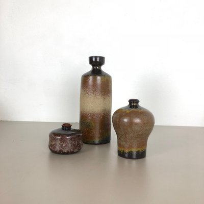 Ceramic Studio Pottery Vases by Elmar and Elke Kubicek, Germany, 1970s, Set of 3-QZ-1053275