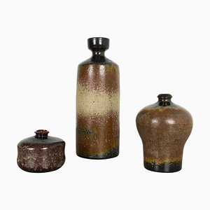 Ceramic Studio Pottery Vases by Elmar and Elke Kubicek, Germany, 1970s, Set of 3-QZ-1053275