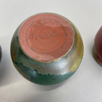 Ceramic Studio Pottery Vases by Elmar & Elke Kubicek, Germany, 1970s, Set of 3-QZ-1109908