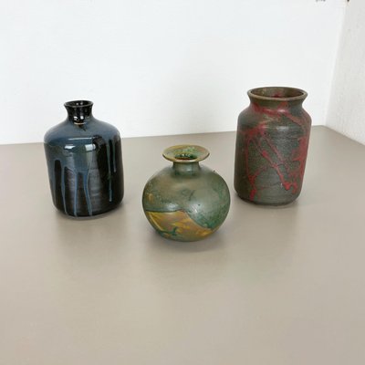 Ceramic Studio Pottery Vases by Elmar & Elke Kubicek, Germany, 1970s, Set of 3-QZ-1109908