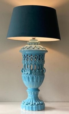 Ceramic Table Lamp in Floral Design by Famous Bondia Manises, 1950s-TIE-1789378