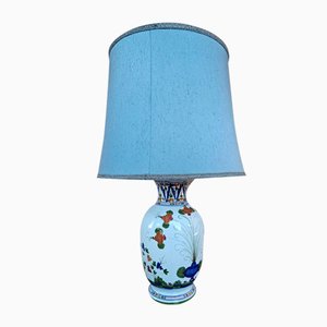 Ceramic Table Lamp with Floral Decorations, 1950s-ZUW-1799321