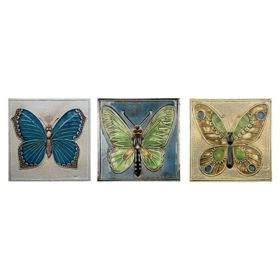 Ceramic Tiles by Lisa Larson for Gustavson, 1970s, Set of 3-VDW-873913