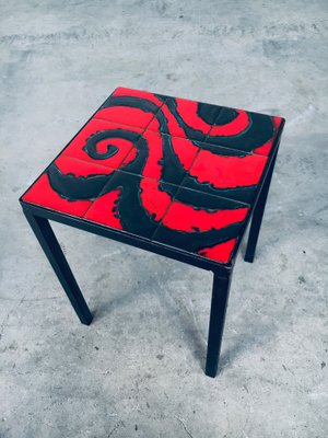 Ceramic Top Side Table, Belgium, 1960s-RQV-1016280