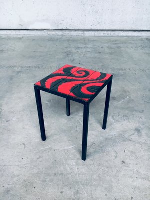 Ceramic Top Side Table, Belgium, 1960s-RQV-1016280