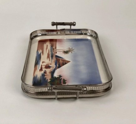 Ceramic Tray with Metal Montage and Egyptian Motiv, 1920s-BAF-763471