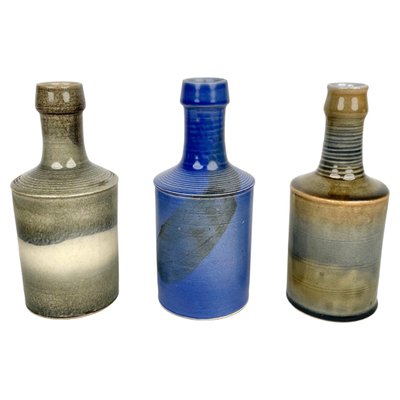 Ceramic Vase Bottles by Nanni Valentini for Laboratory Pesaro, Italy, 1960s, Set of 3-LYQ-1171337