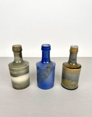 Ceramic Vase Bottles by Nanni Valentini for Laboratory Pesaro, Italy, 1960s, Set of 3-LYQ-1171337