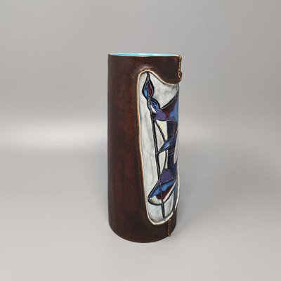 Ceramic Vase Encased in Leather by Marcello Fantoni, Italy, 1950s-QGR-2043342