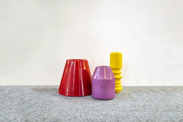 Ceramic Vase Totem Model by Giovanni Schiano for Moga Italia, 2007, Set of 3-VCV-1306618