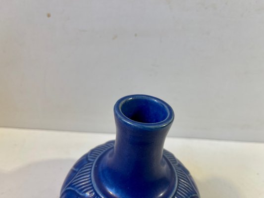 Ceramic Vase with Blue Glaze by Eva Sjögren for L. Hjorth, 1950s-LCR-1162454