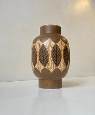 Ceramic Vase with Leaves by Jacob Siv for Syco, Sweden, 1970s-LCR-1378373