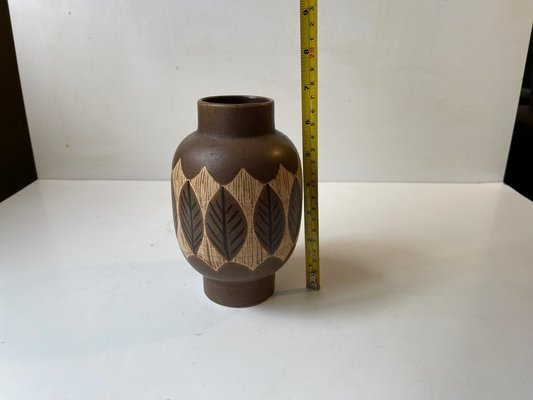 Ceramic Vase with Leaves by Jacob Siv for Syco, Sweden, 1970s-LCR-1378373