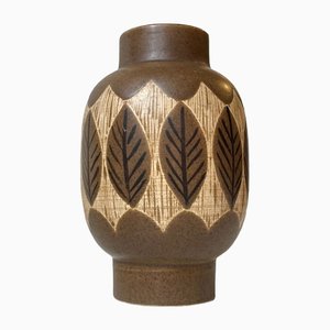 Ceramic Vase with Leaves by Jacob Siv for Syco, Sweden, 1970s-LCR-1378373