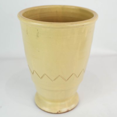 Ceramic Vase with Light Glaze and Simple Pattern, 1960s-UY-1000662