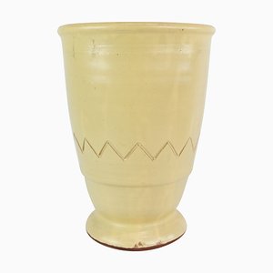 Ceramic Vase with Light Glaze and Simple Pattern, 1960s-UY-1000662