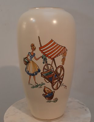 Ceramic Vase with Mediterranean Scene by Hans Welling for Ruscha, 1950s-HPX-787188