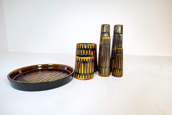 Ceramic Vases and Platter Nevada from Upsala Ekeby, 1962, Set of 7-UYK-1308646