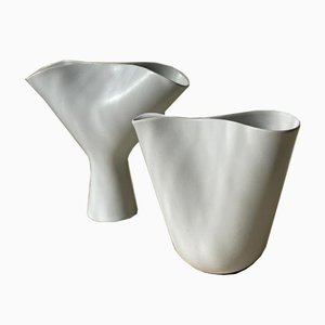 Ceramic Veckla Vases by Stig Lindberg for Gustavsberg, 1950s, Set of 2-ARN-1009098