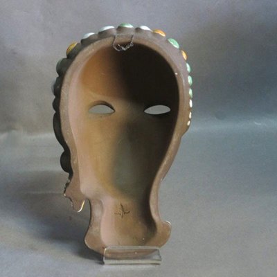 Ceramic Wall Mask from Karlsruher Majolika, 1950s-WK-676519