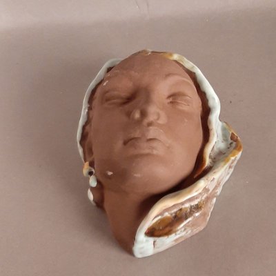 Ceramic Wall Mask from Karlsruher Majolika, 1950s-WK-688455