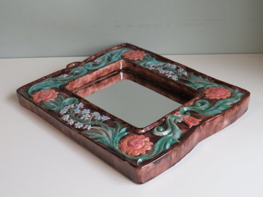 Ceramic Wall Mirror, 1940s-UKG-1142576