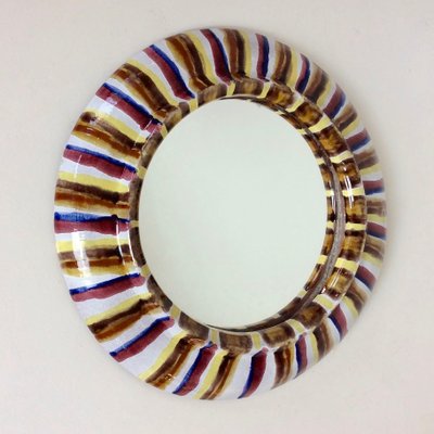 Ceramic Wall Mirror, France, 1960s-EW-1196016