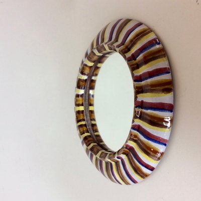 Ceramic Wall Mirror, France, 1960s-EW-1196016