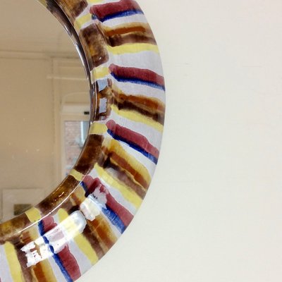 Ceramic Wall Mirror, France, 1960s-EW-1196016